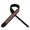 Amumu Suede Leather Jacquard Cotton Inlay Black Guitar Strap -LE20-BK